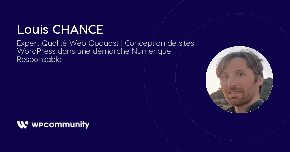 Louis CHANCE, Chef de projet WordPress en Freelance - WP Community